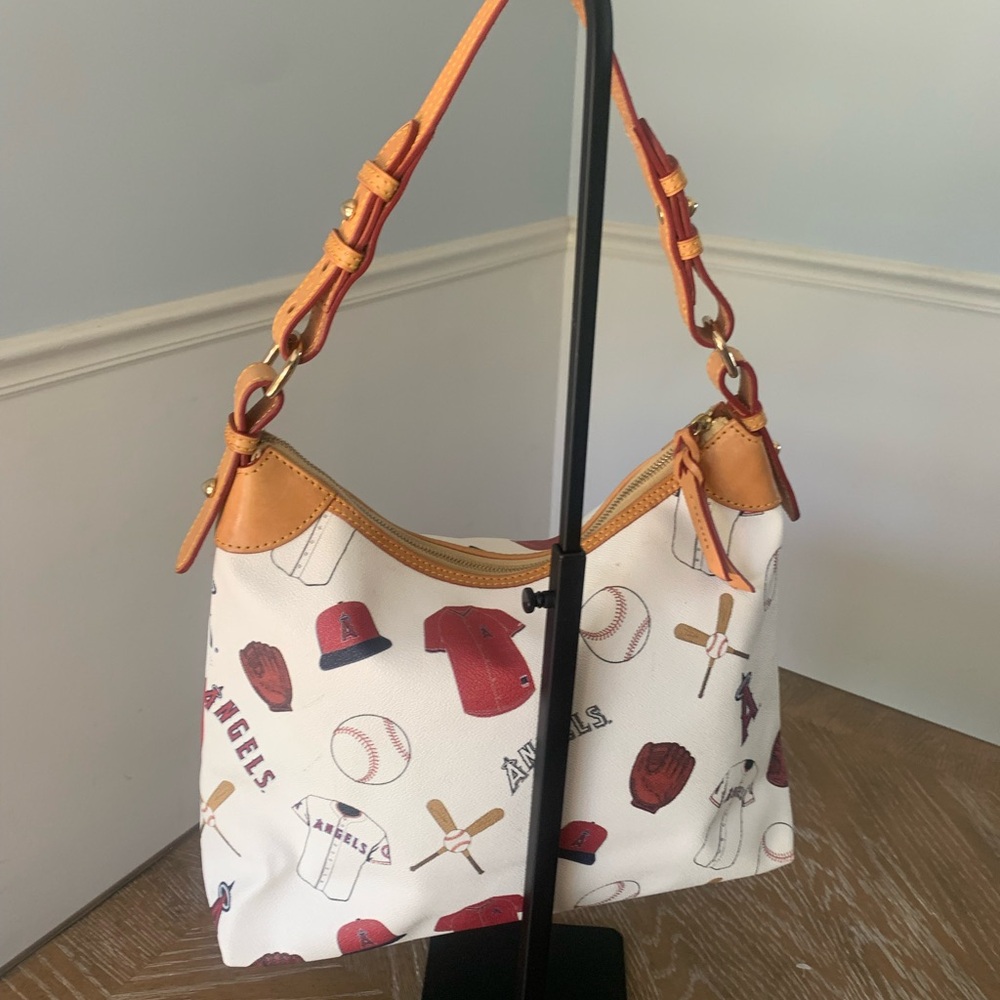 Dooney & Bourke White and Tan Angels Shoulder Bag - Picture 2 of 6